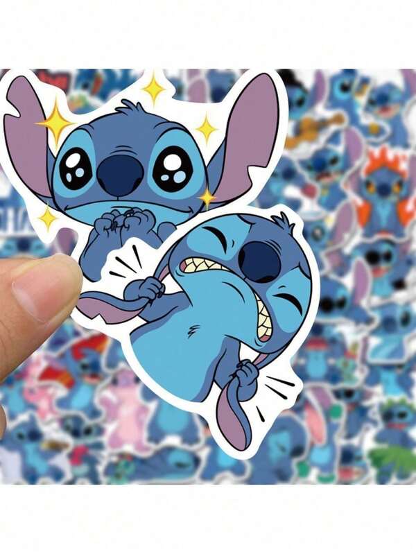 Disney 100 pezzi/set 100 adesivi Stitch non ripetitivi, adesivi per borsa, telefono, quaderno, impermeabili, simpatici, adatti per carte