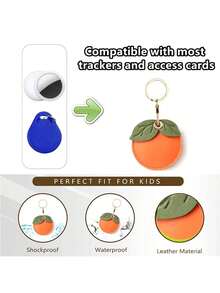 Vỏ đựng móc khóa bằng da tương thích với Apple AirTag Vỏ đựng thẻ AirTag dễ thương bảo vệ Móc khóa Vòng chống trầy xước Máy tìm kiếm Vỏ theo dõi GPS - Nhiều màu - Xem 5