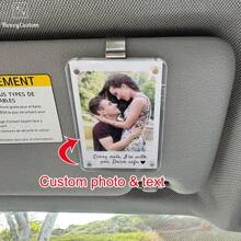 1pc Custom Acrylic Magnetic Personalized Photo Holder Car Picture Frame, Personalized Acrylic Vertical Car Sun Visor Photo Frame Clip, Custom Digital Photo Frame, Custom Visor Photo 2.36x3.54 Inch Car Photo,Car Picture Holder,Customizable Car Decor