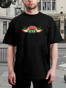 Camiseta de Friends - Central Perk - Camiseta gráfica divertida con licencia oficial para hombres y mujeres - Camiseta de algodón ligera y cómoda - Regalo perfecto para fans de Friends - Ropa informal - Negro - Ver 1
