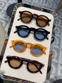 1 Stück/2 Stück/3 Stück/4 Stück Damen Mode Brillen 2025 Neu Rund Multi-Farben Mode Brillen geeignet für Ausflüge, Reisen, Vintage Stil, Musikfestivals, vielseitig einsetzbar für Sommerurlaub am Strand, Outdoor, Reisen