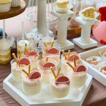 36/20/10 Pcs Transparent Dessert Cups (With Spoons), 5oz Pudding Cups, Appetizer, Mousse, Tiramisu, Ice Cream, Yogurt, Snow Cone Cups - Great For Birthday Party, Wedding, Baby Shower, Catering, Cocktail, Buffet, Graduation, Holiday Event