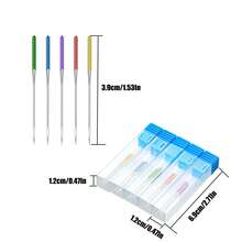 50 piezas Agujas universales para máquina de coser de punta regular, tamaños 65/9, 75/11, 90/14, 100/16, 110/18, 5 colores - Multicolor - Ver 4