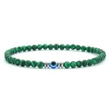 1 pezzo Braccialetto con perline piccole da 4 mm in turchese,onice,ossidiana e occhio del diavolo, braccialetto da uomo fatto a mano, portafortuna, amicizia, gioielli con occhi blu