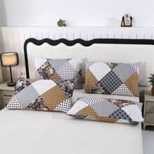 3pcs Printed Brushed Duvet Cover Set [Duvet Cover + 2 Pillowcases], No Sheet, No Filler, Popular Diagonal Striped, New Floral Design, Soft & Comfortable Material, Suitable For Bedroom, Hotel, Dorm, Apartment