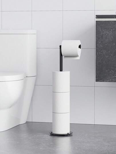 Freestanding Collapsible Paper Holder With Base, Independent Toilet Paper Holder, No Drilling Required, Bathroom & Toilet Backup Paper Storage Rack Bathroom Decor Fall Decor Bathroom Accessories Bathroom Organizer Back To School