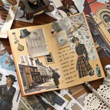 Scrapbook Stickers Book - 20 Sheets Decoractive Papers & 30 Sheets Aesthetic Pre-Cut People Washi Stickers For Journaling Junk Journaling, Decorative Ephemera Arts Craft