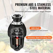 Garbage Disposal, 1HP 3270RPM Continuous Feed Food Waste Disposer, EZ Connect Food Waste Grinding System With Sound Reduction, Power Cord & Splash Guard For Kitchen Sinks - US A Type Plug(110-127V) - View 6