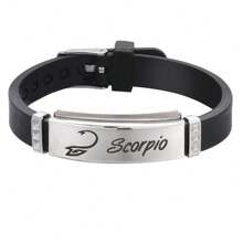 1 pulseira com 12 signos do zodíaco em aço inoxidável, ideal para uso diário masculino