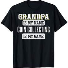 Camiseta divertida como regalo para coleccionista de monedas para el Día del Padre, para abuelo - Negro - Ver 1