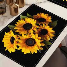 1/4/6/8/12 Piezas Manteles de mesa impresos de lino lavables, almohadillas protectoras de superficie, manteles de mesa de comedor para interiores y exteriores, adecuados para fiestas festivas, decoración de cocina y mesa de comedor