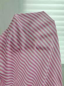 Camiseta sin mangas con cuello en V y botones de rayas rosas para mujer, de estilo minimalista para uso diario, primavera/verano