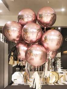 1/3/5pcs 10in/18in/32in Rose Gold 4D Effect Foil Balloons, Holographic Spherical Foil Balloons, Floatable When Filled With Helium, Suitable For Birthday Party, Bachelor Party, Engagement, Wedding, Christmas, New Year, Anniversary - 玫瑰金 - 查看 6