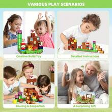 Set de 300 piezas de bloques magnéticos para juego de roles, juguete de aprendizaje interactivo STEM para aventuras creativas, regalo definitivo para niños y fanáticos de juegos interactivos - Multicolor - Ver 7