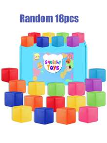 3/9/18pcs Slow Rising Stress Cube: Stretchy Fidget Toys For Anxiety Relief, Large Size Squishy Cube, Pull Stretch Fidgets Prize Box Toys (Random) ﻿ - Multicolor - View 9