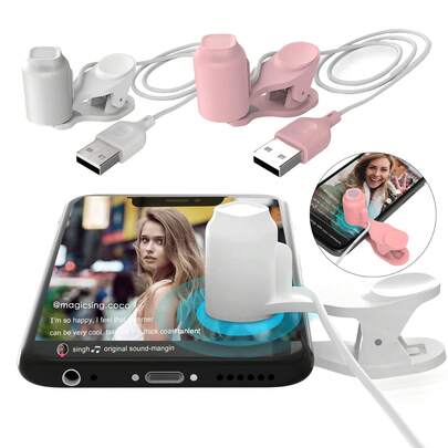 带手机的自动点击器，自动手机屏幕点击器，模拟手指点击夹式 USB 模拟器，用于游戏、购物、在 Tikok 中点赞、Lightning、现场直播、奖励任务（多色）