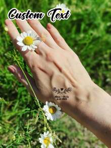 Tatuaggi temporanei personalizzati con foto per adulti, tatuaggi finti personalizzati con nome per coppie, tatuaggi temporanei per addio al nubilato