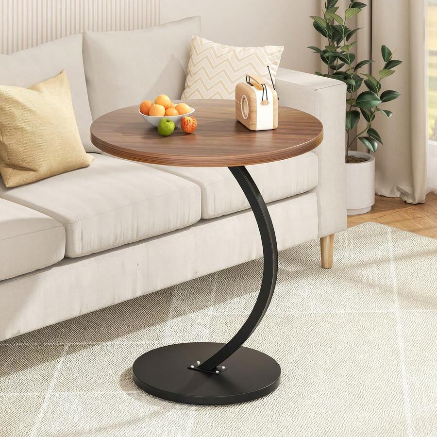 Tavolino rotondo vintage da salotto, tavolino da caffè leggero, tavolo da patio - decorazione moderna per il soggiorno, salvaspazio per soggiorno, cucina e camera da letto