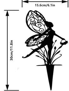 1 szt. Kreatywny Kwiat Wróżka Artystyczny Dekor Wiatrowskaz Zewnętrzny Ogród Metalowy Rzemiosło, Dekoracja Ogrodowa