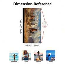 1 PC Animal Print Ultra-Fine Fiber Magnetic Fixed Beach Towel, Fast Drying Super Absorbent Lightweight Travel Towel, Multi-Color Printed Swimming Towel, Camping Towel, Swimming Pool, Water Sports, Yoga, Gym, Backpack - Multicolor 01 - View 20