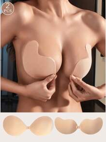 Sujetador negro con tono de piel para mujeres, sujetador reutilizable push-up, sujetador invisible sin espalda para todas las estaciones