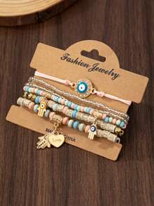 6pcs/Set Exotic Style Bracelets For Women, Suitable For Daily Casual, Party Wearing