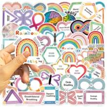 50 pezzi Adesivi estetici per tranquillizzare i sensi, adesivi in vinile per scrapbooking, diario, paraurti, skateboard, bottiglie d'acqua, cartoni animati, elmetti e auto