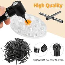 DQFART Tattoo Ink Mixer Kit, Black Electric Pigment Mixer With 100 Mixing Sticks For Cosmetic Tattoo Supplies