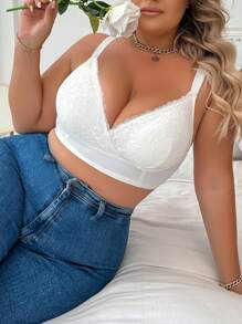 1 件女士加大码无钢圈文胸，舒适，无衬垫