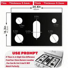 1/2 件燃气灶燃烧器盖，炉顶保护盖，燃气灶燃烧器内衬，与三星燃气灶兼容，适用于厨房烹饪，可重复使用，不粘，易于清洁 - 黑色 - 查看 4