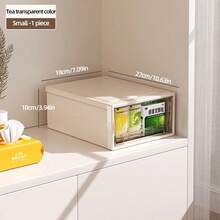 1pc透明医药盒药品收纳盒抽屉式家用药箱大容量储物柜多层家用包装 - 彩色 - 查看 11