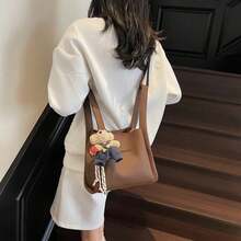 Solid Color Versatile Bucket Bag - Women's Shoulder Crossbody Bag - Fashionable - Burgundy - View 8