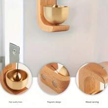 1pc Japanese Style Wind Chime - Steady Brass Bell With Wooden Hook, Suitable For Home Decor And Door Entry Alert, Unique Style Mini Wind Chime, Home Decoration | Elegant Decor Piece | Aesthetic Appeal