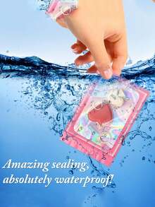 100/50/30/10/5pcs Reusable Pvc Dustproof Jewelry Bags, Gradient Color Sealed Jewelry Bags, Suitable For Jewelry, Earrings, Necklaces, Party Packaging. - Pink - View 5