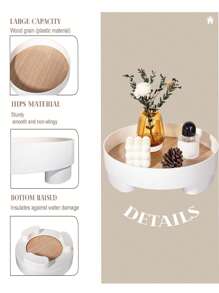 Decorative Tray, Coffee Table Tray, Round Tray, For Home Decoration, Bathroom Counter Tray, Perfume Storage Box, Suitable For Dining Table, Dressing Table, Kitchen For Women Storage Organizer Travel Essentials Back To School Dormitory Storage