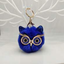 1pc/2pcs Cartoon Sequin Owl Imitation Rabbit Fur Ball Pendant For Women's Bags, Backpacks, Car Keychains, Small Gifts