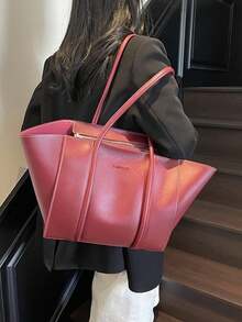 Minimalist Vintage Underarm Bag, Large Capacity Mother-Daughter Tote Perfect For Daily Commute, Premium Materials, Lightweight Durability, And Classic Style - Black - View 2