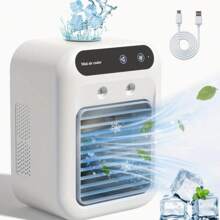 [Enfriador de aire portátil compacto] Enfriador de aire portátil y compacto sin necesidad de importar - Modo de doble velocidad, humidificador, acondicionador de aire evaporativo de espacio personal para uso en el hogar y la oficina