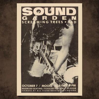 1PC Grunge Rock Live Concert Poster, 1990 Rock Art Print, Suitable For Home Decor, Living Room Decor, Bar, Study, Cafe Room Decor, Unframed