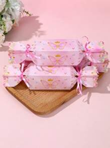 6 pièces Boîte-cadeau thème Licorne/Papillon rose violet/Jungle, boîte à bonbons en forme d'oreiller, décorations d'anniversaire, boîte de faveur de fête, boîte d'emballage-cadeau, boîte à gâteaux, boîte de biscuits au chocolat, thème véhicule d'ingénierie/petit éléphant/sirène, fournitures de fête de mariage, cadeaux de baby shower, cadeaux pour invités, emballage cadeau