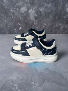 Zapatillas unisex, zapatos escolares para niños, zapatos deportivos casuales de estudiante, zapatos deportivos de color de contraste para actividades al aire libre, antideslizantes, zapatos para correr