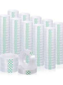 50 Pcs Transparent Adhesive Tape Refill, 1/2 Inch X 985 Inch, Clear Glossy Invisible Tape, TPU Material, Suitable For Gift Wrapping, Office, School And Home Use, Applicable For Moving, Logistics, Packaging, File Damage Repair, Multipurpose