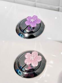 2 Pc Pear Blossom With A Clear Color And A Beautiful, Shiny Flower Shape, An Auxiliary Button For Flushing The Toilet Tank, A Standing Decoration For Nail Art Enthusiasts To Protect Their Nails, A Desktop, And A Car Interior
