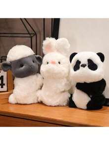 Cute Little Animal With Snap Ring, Sitting Style, Raccoon, Fox, Koala, Panda Doll, Wristband, Party Event Gift, Doll With Snap Ring In Hand - 彩色 - 查看 4
