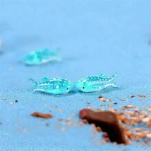 10/20pcs Mini Resin Shark Figurines, Small Spotted Artistic Shark Sculptures Decor, Suitable For Aquarium And Miniature Landscape Decoration, Home Decor, Blue Polka Dot Design, Easter Gift