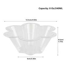 100/50/20pcs Transparent Mini Dessert Cups, Creative Flower Shaped Pudding Cups, Appetizer, Ice Cream, Yogurt, Mousse, Tiramisu Cups, Fruit Salad Party Bowls, Ideal For Birthday Party, Wedding, Baby Shower, Catering, Cocktail, Buffet, Graduation Ceremony, Holiday Dinner, Festival Gathering