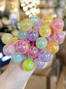 14pcs Candy Colored Burst Headbands Children's Hair Accessories Wrapped Around Hair Ropes High Elastic Rubber Bands Tied In Ponytails Headband Accessories ﻿
