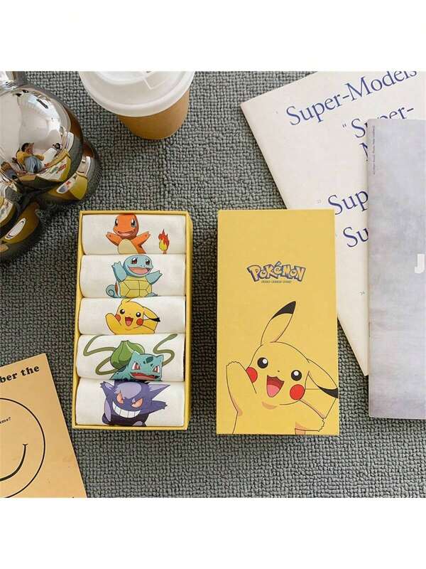 pokemon Pokemon Kurze Socken, personalisiert mit Pikachu Farbveredelung, japanische Cartoon Bewegung, romantisches Paar Bootsform Socken, Größe 36 bis 43 Yards, tragbar
