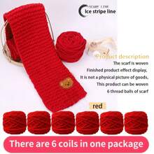 6 écheveaux de laine + 1 accessoire ours Écharpe faite main DIY Laine chenille avec petit ours, laine épaisse en pack, cadeau pour lui/elle