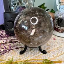 1pc Extraordinary And Rare Stunning Smoky Citrine Sphere, Featuring Beautiful Translucency With Rainbows, A Rainbow Aperture, Ideal For High-End Jewelry Creation, Perfect For Home Decor Art, And Unique Gifts For Christmas, Thanksgiving